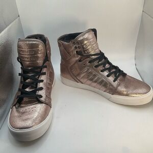 Supra SKYTOP Pink Metallic MUSKA Hightop Shoes - Skate Streetwear Men Size 9